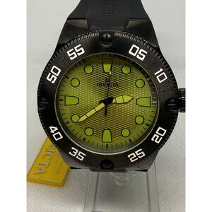 Invicta Mens Pro Diver Black Silicone Strap Watch With Green Dial